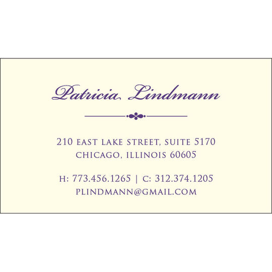 Elegant Script Contact Cards - Raised Ink